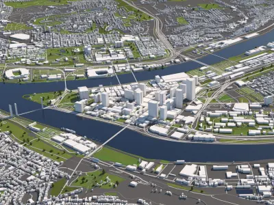 Pittsburgh 50x50km 3D City Map 3D model