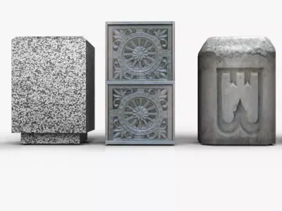 Trash Bins Low-poly 3D model get