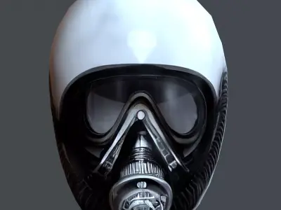 Gas mask helmet scifi Low-poly character art game Low-poly 3D model