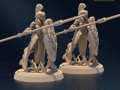 Undying Light Spearblade Nude and Normal Set x5 3D print model