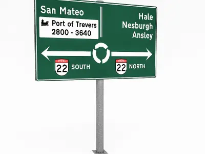 3D Traffic Signs Low-poly 3D model