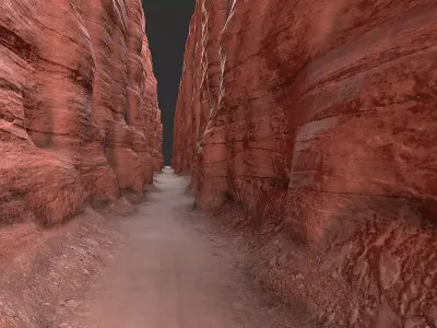 Desert Canyon Path Low-poly 3D model
