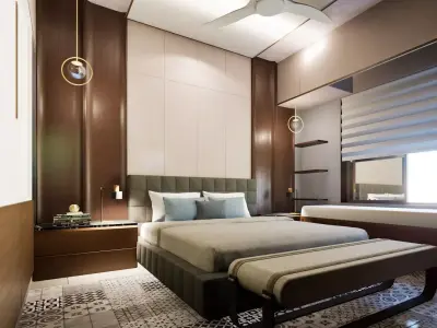 Modern Bedroom Interior Low-poly 3D model