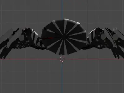 Robo-spider spider with parts Low-poly 3D model