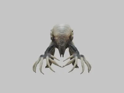 inspiring Hr Giger Facehugger Monster Creature Low-poly 3D model
