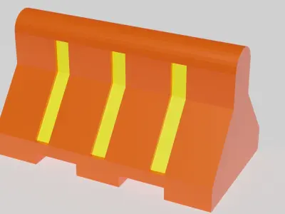 Plastic Barriers Traffic Low-poly 3D model