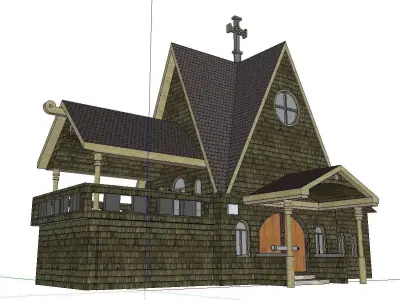 Architecture-Religion-God-Culture-Temple-075 gothic style house 3D model