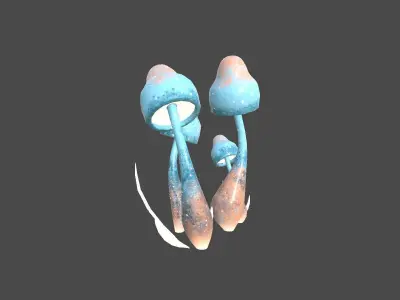 Fantasy Mushroom D05 Blue Orange - Scene Backdrop Design Low-poly 3D model