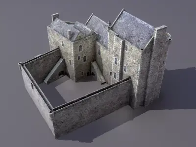 Castle Doune Low-poly 3D model
