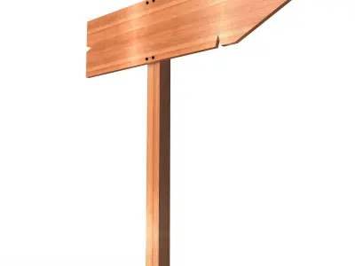 Wooden Sign Low-poly 3D model
