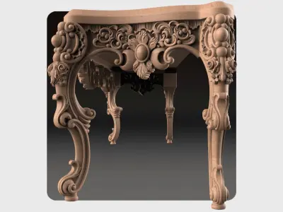 Carved tv table for CNC 03 3D model