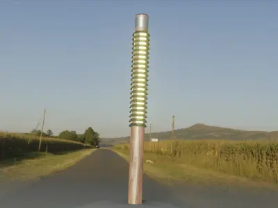 Wooden Lamp-Column 24 - Low-Poly Street-Light Set-9 Low-poly 3D model