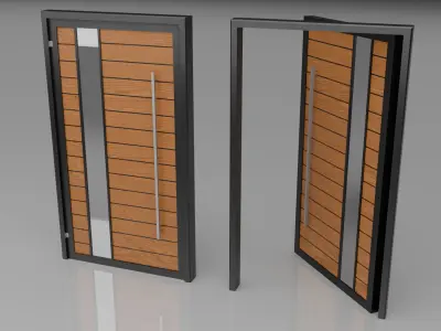 Modern Door Set Low-poly 3D model