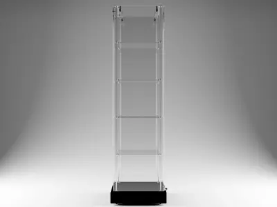 Narrow Frameless Glass Tower With Dark Brown Base - eddies 3D model