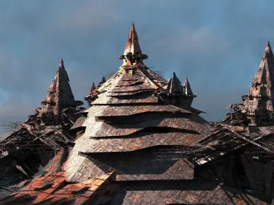 Amon Ra Sci fi Pyramid City 2 3D model
