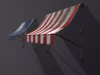 Awning gameprop Low-poly 3D model
