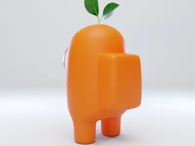 Among Us Plant Hat Character 3D model