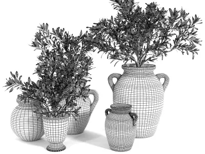 Tuscan Terra Cotta Vases 3D model