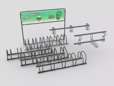 Bicycle Stand Pack Low-poly 3D model