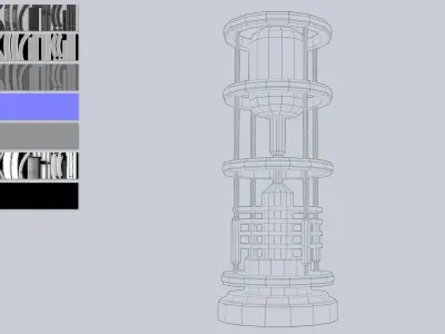 Sci fi lamp Low-poly 3D model