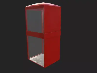 Low Poly Phone Booth Low-poly 3D model