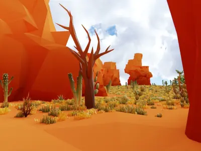 Low Poly Nature Desert Pack Low-poly 3D model