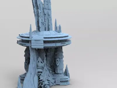 Mars Base Droid Relay Dome Rocks 2 3D model