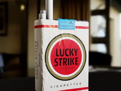 Cigarette Pack - Lucky Strike - PBR Low-poly 3D model