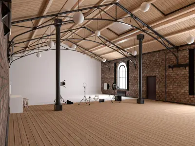 Loft Photo Studio Scene 3D model