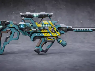 Sci-Fi Gun model- Low poly Low-poly 3D model