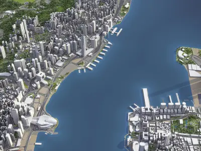 Hong Kong - Shenzhen 3D Model Pack