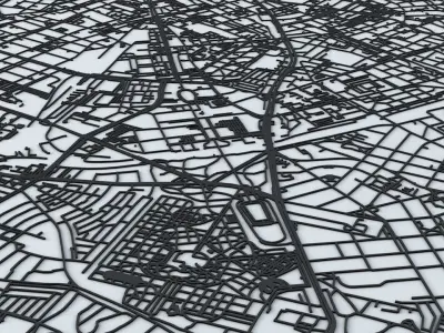 Leipzig Road Network and Streets 3D model