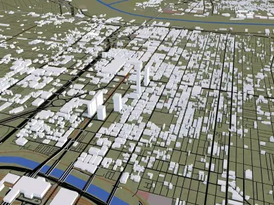 Philadelphia City USA Low-poly 3D model