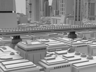 SCI-FI CITY FUTURISTIC  Low-poly 3D model