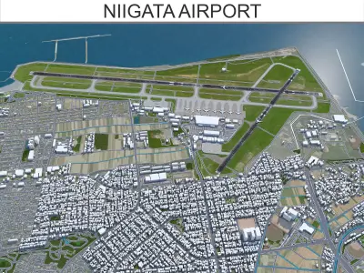 Niigata Airport Low-poly 3D model