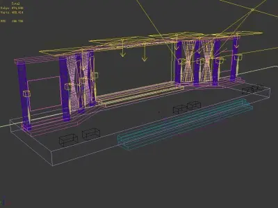 Stage party concert fashion catwalk T station  52 3D model