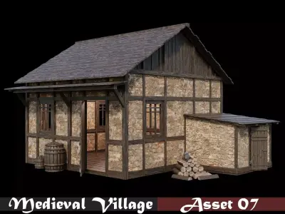 Medieval Village Asset 07 - 4K Textures Game Ready Low-poly 3D model