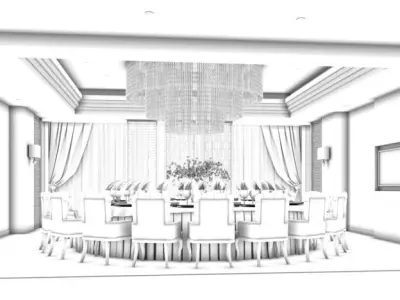Business Restaurant - Coffee - Banquet  169 3D model