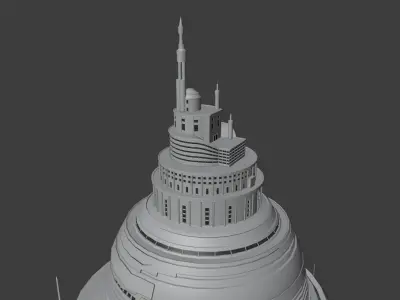 Aincrad 3D Model metal structure with spikes 3D model