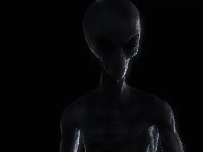 Grey Alien Low-poly 3D model