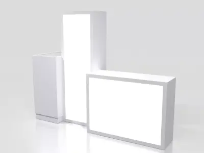 Tall Exhibition Display Stand Pack  Modular Showcase 3D Models 3D model