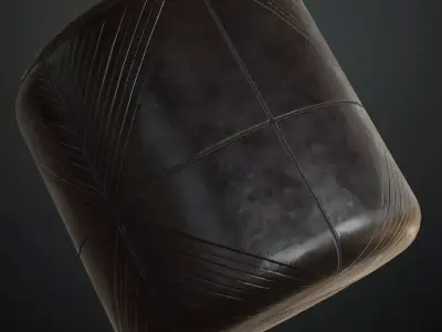 Modern Black Etched Geometric Metal Panel PBR Seamless Texture