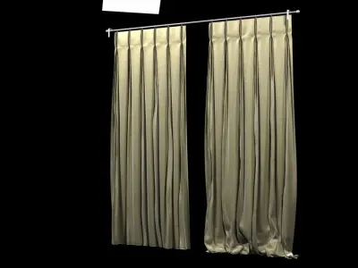 Pinch Pleat Heading Curtain  3D model