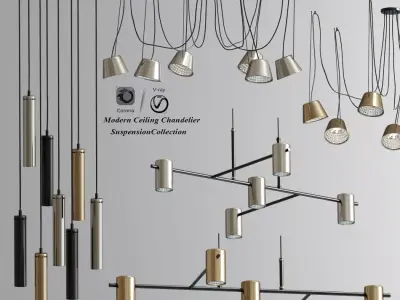 Modern Ceiling Chandelier Suspension Collection 06 3D model