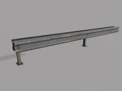 Road Barrier Low-poly 3D model