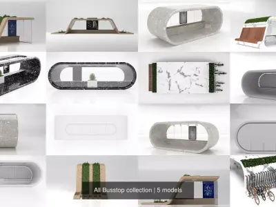 All Busstop collection 3D Model Pack