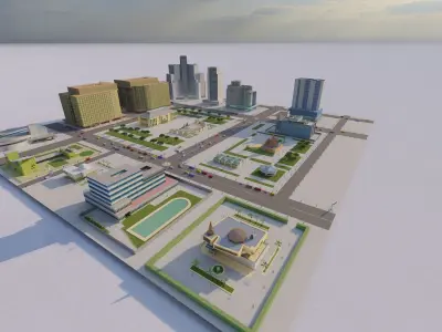 modern city- urban 3D model buy
