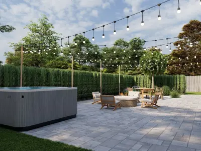 3D Exterior Scene 3D model design garden and landscape 3D model 4