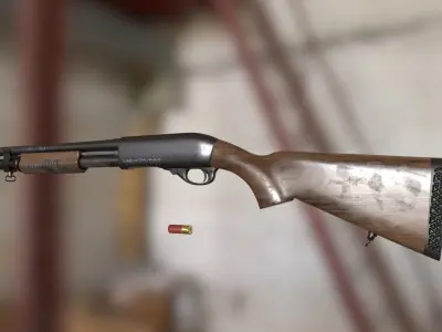 Remington 870 - Shotgun Low-poly 3D model