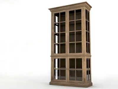 old cabinet wooden cabinet Low-poly 3D model